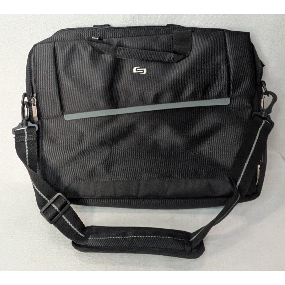 Solo New York Laptop Briefcase Messenger Bag Black Large Excellent Professional